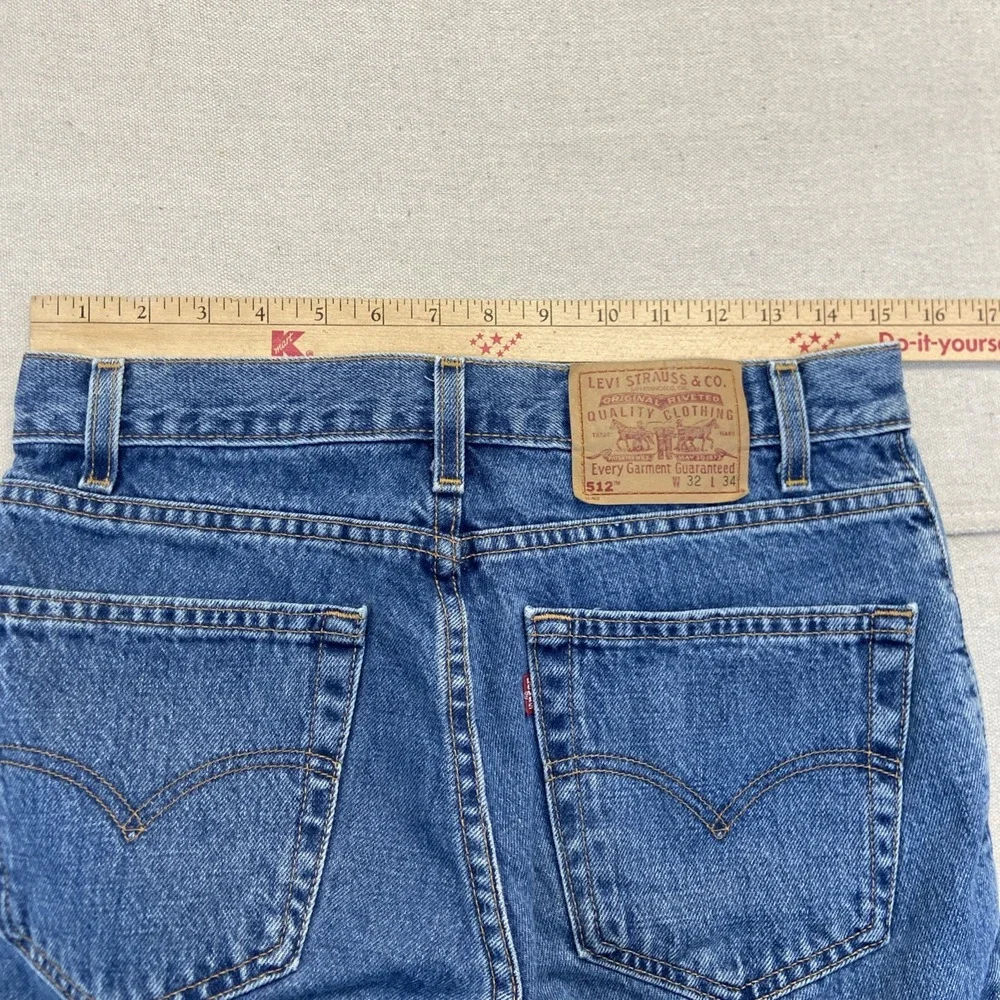 Levis 512 Jeans Mens 30 x 34 Slim Fit Tapered Leg Blue Denim 90s Vintage